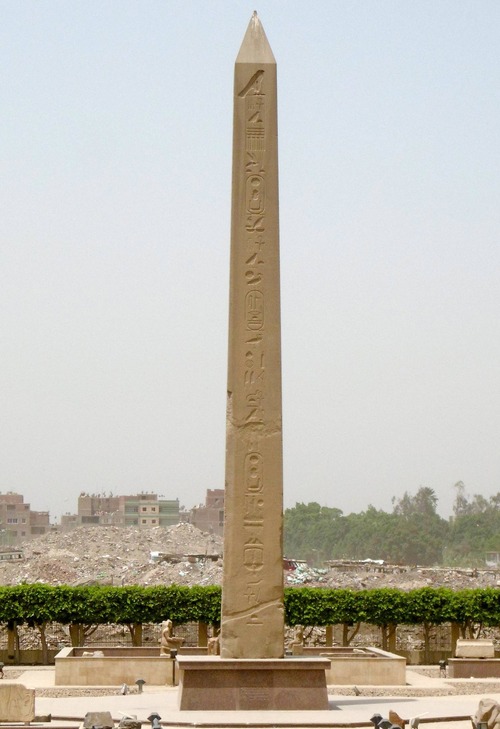 The ancient obelisk of Senusret I still standing in Heliopolis, Egypt, where Saint Dionysius studied astronomy